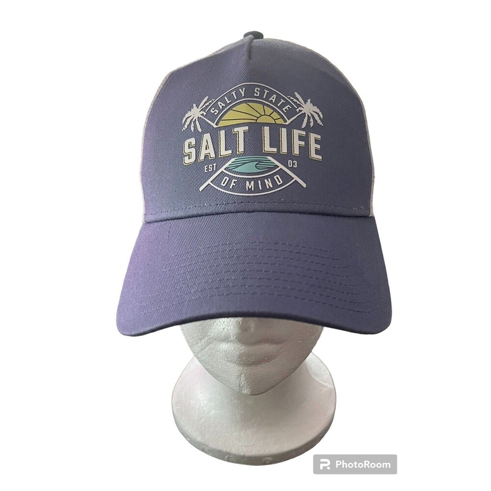 Salt Life Trucker Hat One Size Unisex Blue Cotton/Polyester Adjustable